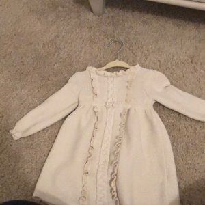 Janie and jack cream sweater dress size 6-12